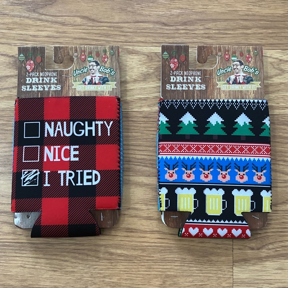 Uncle Bob’s Christmas Holiday  Neoprene Drink Sleeves 4 PCS